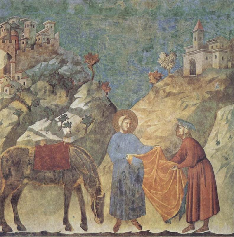 GIOTTO di Bondone St Francis Giving his Cloak to a Poor Man oil painting picture